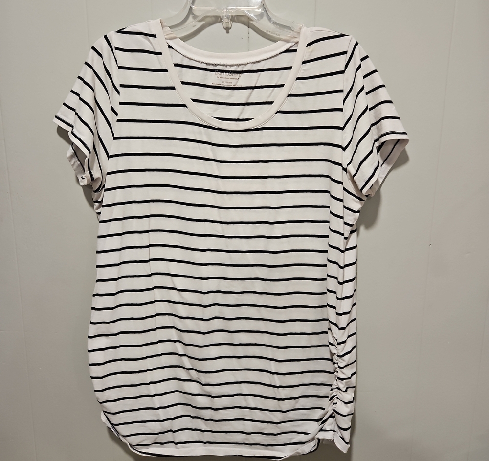 BumpStart Black and White Striped Short Sleeve Tee (Maternity) - Picture 1 of 1
